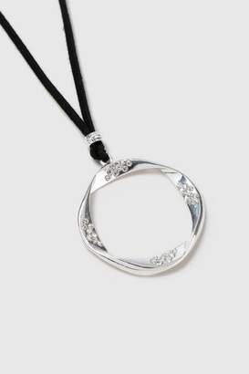 Wallis Black Suede Ring Necklace