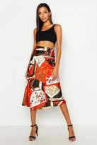 Thumbnail for your product : boohoo Tall Chain Print Satin Midi Skirt