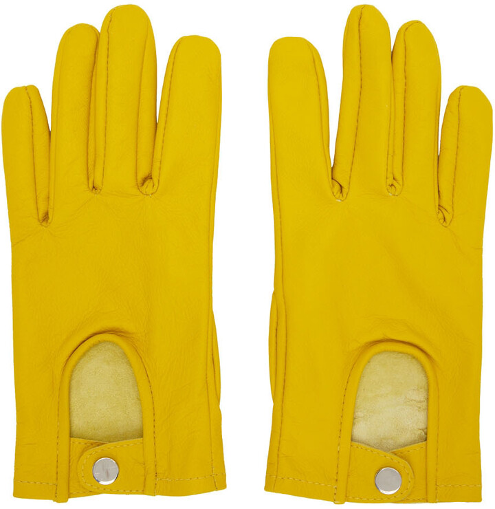 Theophilio SSENSE Exclusive Yellow Leather Gloves ShopStyle