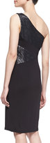 Thumbnail for your product : David Meister Metallic-Inset One-Shoulder Dress