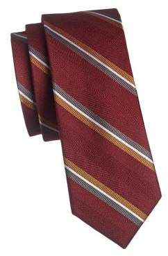 The Tie Bar Striped Wool Silk Slim Tie