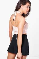 Thumbnail for your product : boohoo Freya Fishnet Panel Strappy Plunge Crop