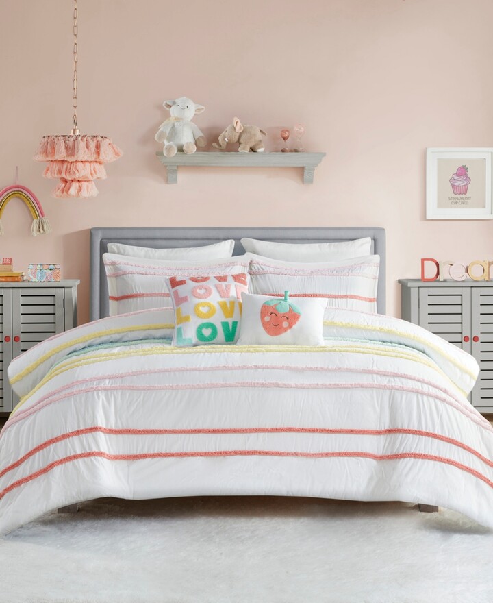 Intelligent Design Haisley Chenille Trim 4-Pc. Duvet Cover Set Twin