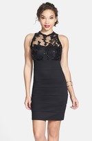 Thumbnail for your product : Sequin Hearts Lace Bodice Body-Con Dress (Juniors)