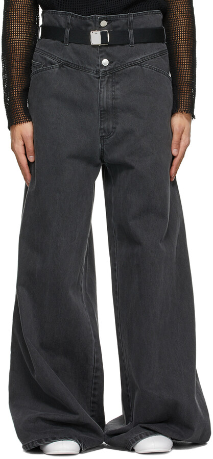 Raf Simons Black Oversized Wide Jeans - ShopStyle