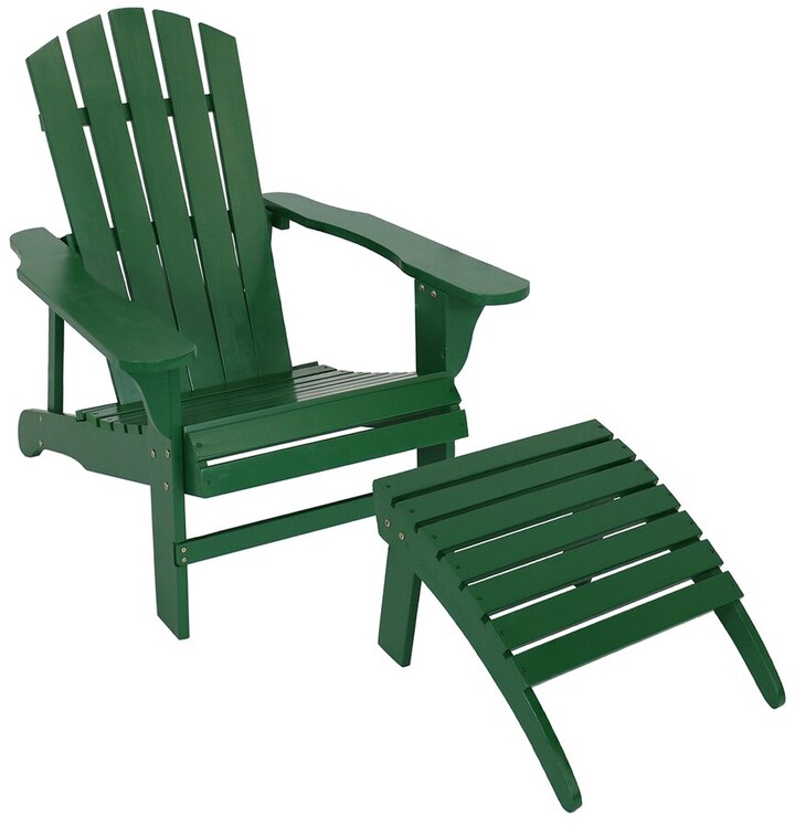 Sunnydaze Classic Wooden Adirondack Chair With Ottoman ShopStyle