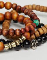 Thumbnail for your product : ASOS Beaded Bracelet Pack In Brown