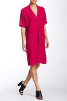 Thumbnail for your product : Vince Double V-Neck Inverted Pleat Shift Dress