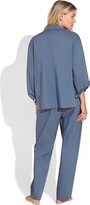 Thumbnail for your product : Eberjey Organic Sandwashed Cotton Solid - The Long PJ Set (Coastal Blue) Women's Pajama Sets