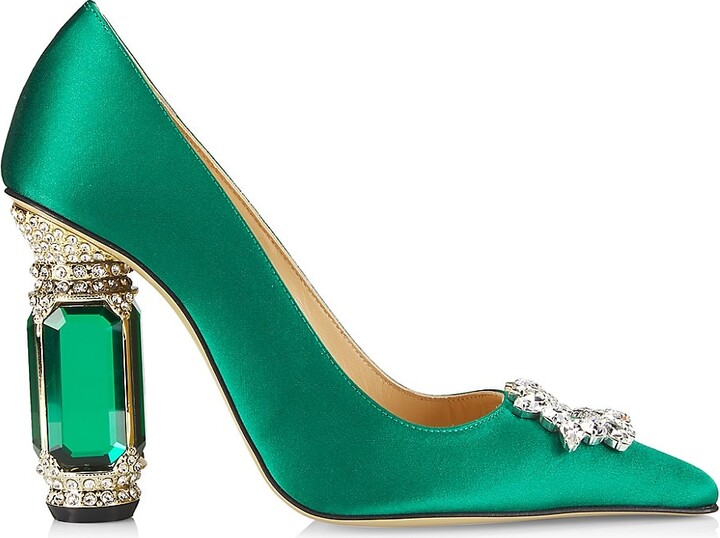 Nalebe Aurum 90MM CrystalEmbellished Satin Pumps ShopStyle