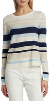Thumbnail for your product : Akris Punto Striped Long-Sleeve Wool Sweater
