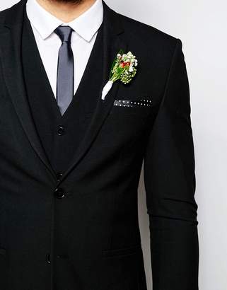ASOS DESIGN Wedding Super Skinny Suit Jacket In Black