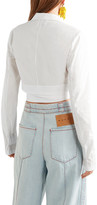 Thumbnail for your product : Rosie Assoulin Cropped Cotton-blend Wrap Blaze