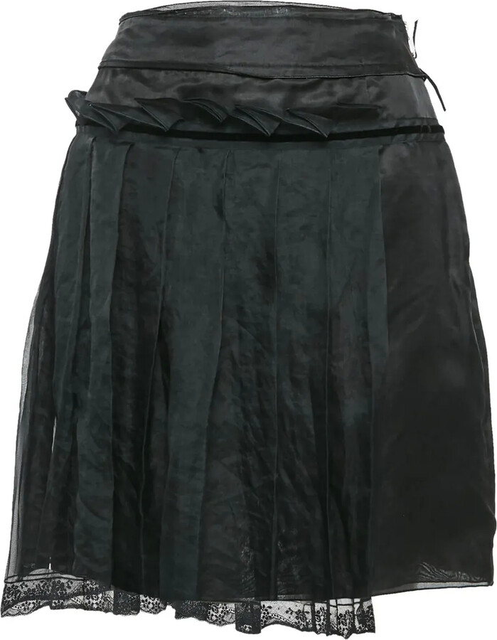 Dolce & Gabbana Pre-Owned Pleated Lace-Trim Skirt