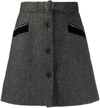 Miu Miu herringbone mini skirt