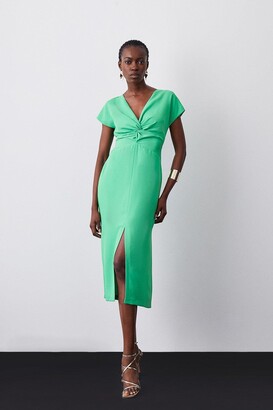 Karen Millen Soft Tailored Waist Detail Midi Dress - ShopStyle