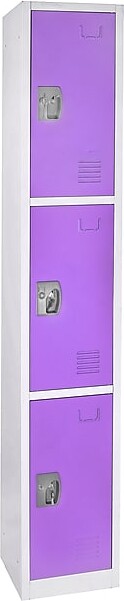 AdirOffice 72'' 3-Tier Purple Storage Locker (629-203-PUR)