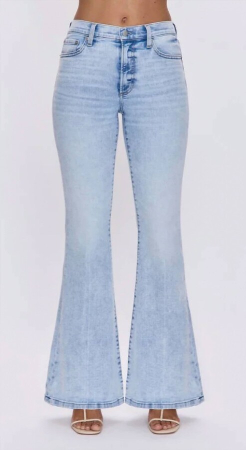Pistola Denim Kinsley Mid Rise Ultra Flare Jeans In Serenity