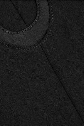 Carven Satin-trimmed Crepe Dress - Black