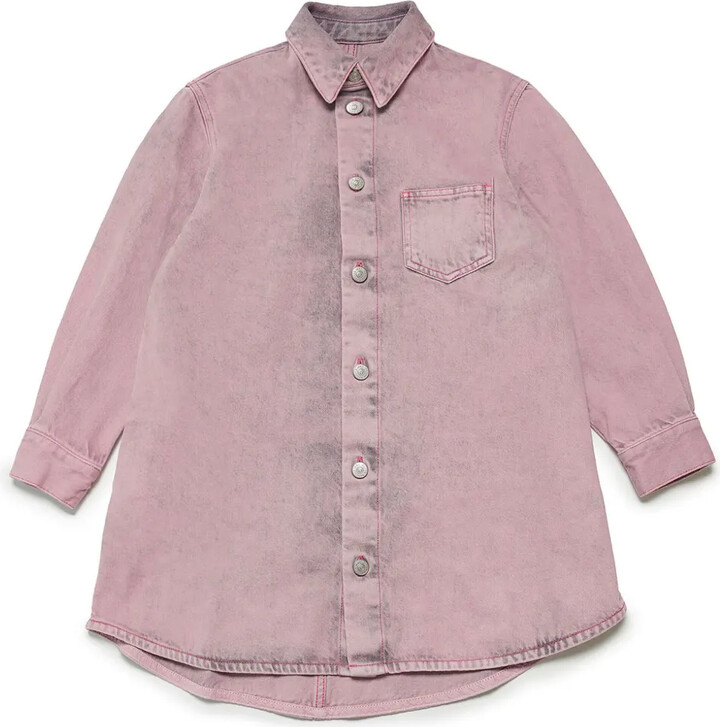 MM6 MAISON MARGIELA Kids Washed-Effect Denim Shirt