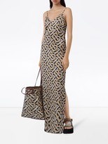 Thumbnail for your product : Burberry Monogram-print silk-satin slip dress