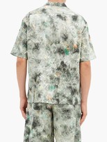 Thumbnail for your product : SASQUATCHfabrix. Norihagashi Camp-collar Marble-print Cotton Shirt - Green Multi