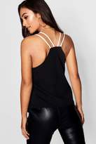 Thumbnail for your product : boohoo Petite Contrast Plunge Front Cami Top