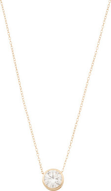 TJMAXX 14Kt Gold Lab Grown Diamond Bezel Pendant Necklace, Diamond/Gold