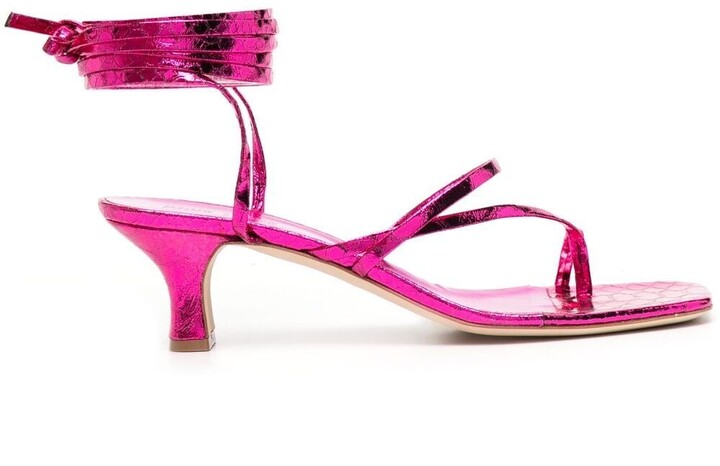 cerise pink strappy sandals