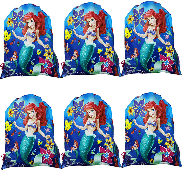 8/16/24/30/50PCS Cartoon Mermaid Theme Birthday Party Gifts Non-Woven Drawstring Bags Kids Girls Favor Swimming School Backpacks