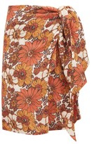 Thumbnail for your product : Dodo Bar Or Mosa Tie-front Floral-print Cotton Skirt - Brown Print