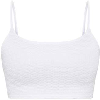 PrettyLittleThing Shape Champagne Textured Strappy Crop Top
