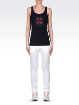 Thumbnail for your product : Emporio Armani Stretch Cotton Tank Top With Sequins