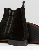 Thumbnail for your product : ASOS Chelsea Boots In Black Suede With Double Zip