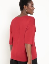 Thumbnail for your product : ELOQUII Mixed Media V Neck Top
