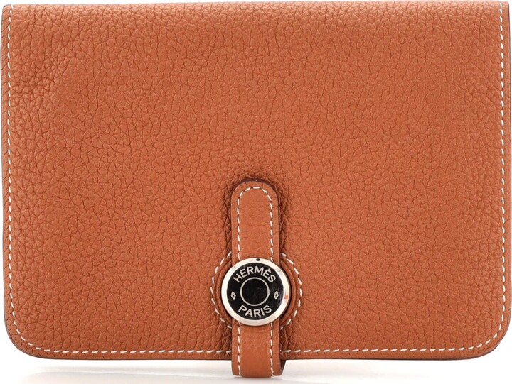 Hermes Capuccine Evercolor Leather Dogon Compact Wallet Hermes