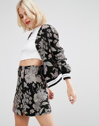 ASOS Bomber In Floral Jacquard Co-ord