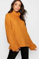 Thumbnail for your product : boohoo Rib Knit Wide Cuff Roll Neck Sweater