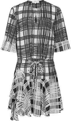 Reiss LARS CHECK PRINT SHIFT DRESS Monochrome