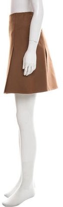 Ferragamo Pleated Wool Mini Skirt