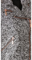 Thumbnail for your product : Cédric Charlier Scribble Leather Moto Jacket