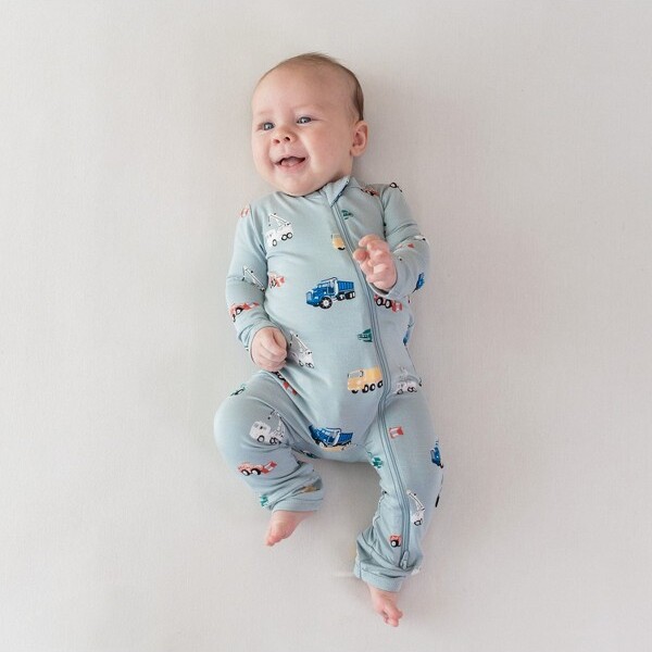 Kyte Baby Zippered Romper in Construction Construction 3-6 Month