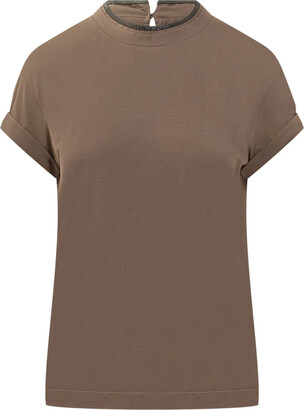 Brunello Cucinelli Beige Cotton T-shirt - ShopStyle