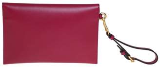 Moschino Clutch Teddy Pocket In Fuchsia Color Leather