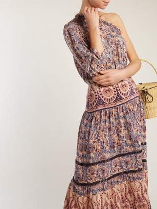 Sea Asymmetric Silk Crepe Dress - Womens - Purple Multi