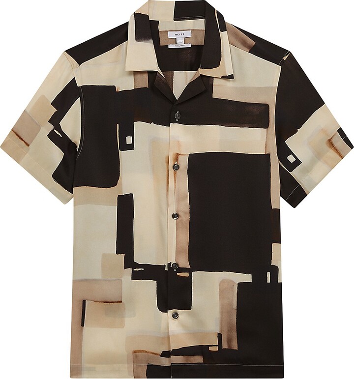 Zara Men's Abstract Print Textured Shirt
