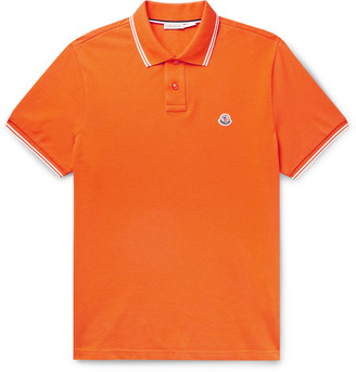 tipped cotton piqué polo shirt
