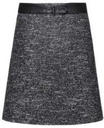 HUGO BOSS Regular-fit skirt with faux-leather belt detail