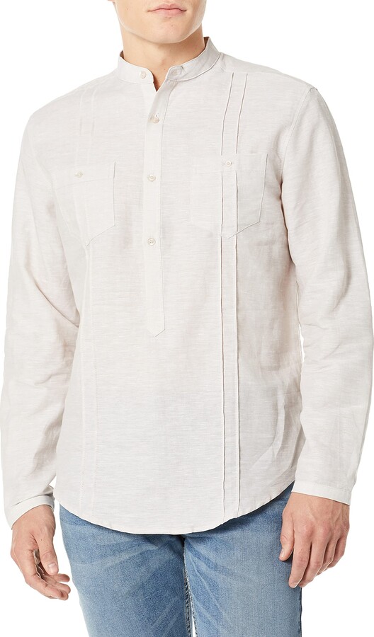Cubavera Men's Two-Pocket Pintuck Long Sleeve Popover Guayabera Shirt -  ShopStyle