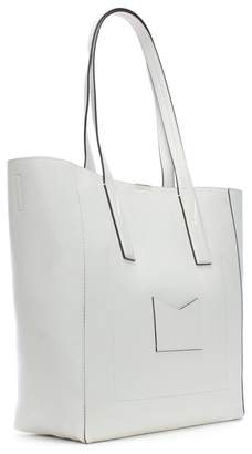 Michael Kors Large Junie Optic White Pebbled Leather Tote Bag